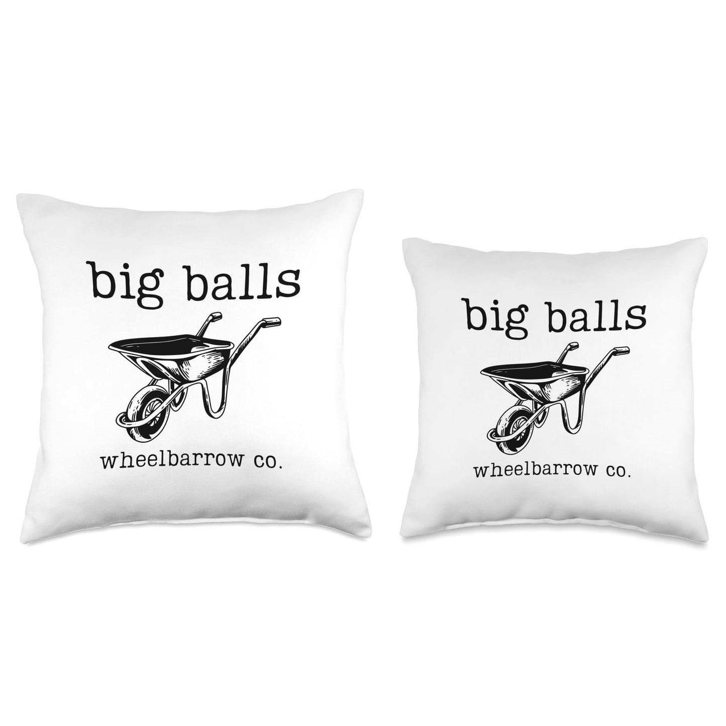 Vintage Big Balls Wheelbarrow Co. D.O.G.E Throw Pillow