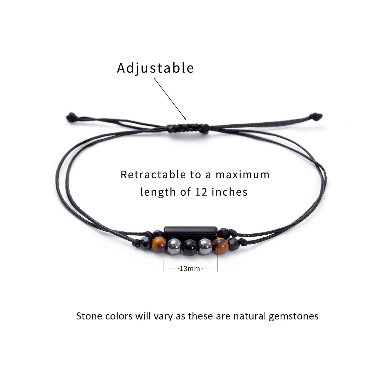 MTJAHPS Protection Bracelet, empath protection, black obsidian Crystals and Healing Stones Bracelet for Women ，Luck ，Anxiety and Stress Clam Bracelet (Protection)