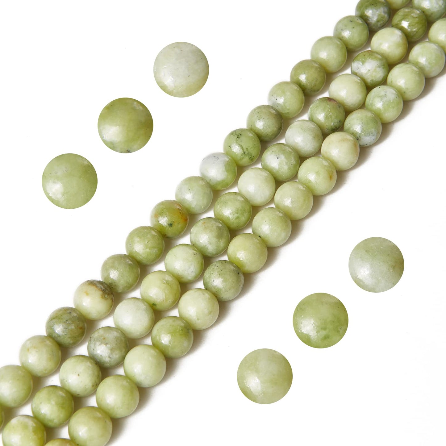 100pcs 6mm Chinese Jade Beads Natural Gemstone Beads Round Loose Beads for Jewelry Making