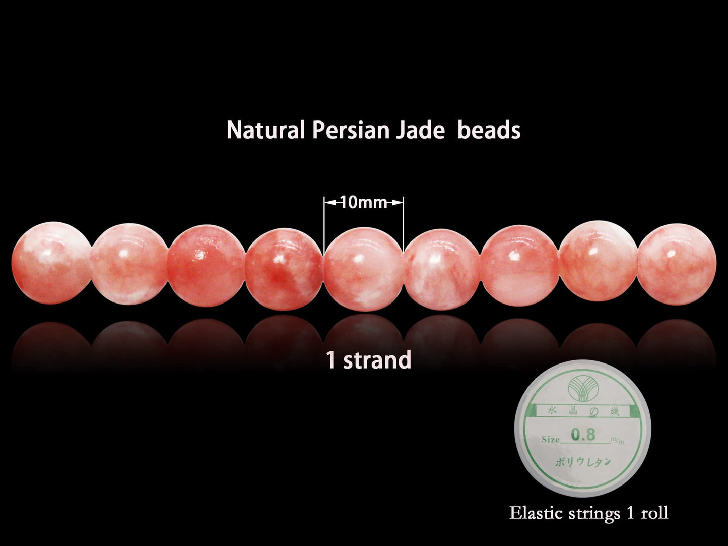 ZHFMLY 10mm Natural Persian Jade Beads, Red Colorful Dyed Healing Crystal Round Loose Stone Beads for Jewelry Making, DIY Bracelets Necklaces, Chakra Energy Craft Supplies One Strand