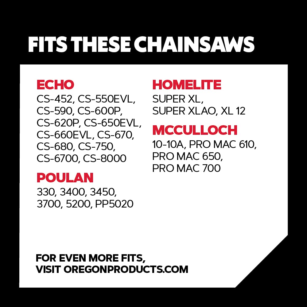 Oregon D70 AdvanceCut Chainsaw Chain for 20 Inch Bar – 70 Drive Links, Replacement Low-Kickback Chainsaw Blade, .050" Gauge, 3/8" Pitch, fits Several Poulan Pro & Echo Models (D70) Black