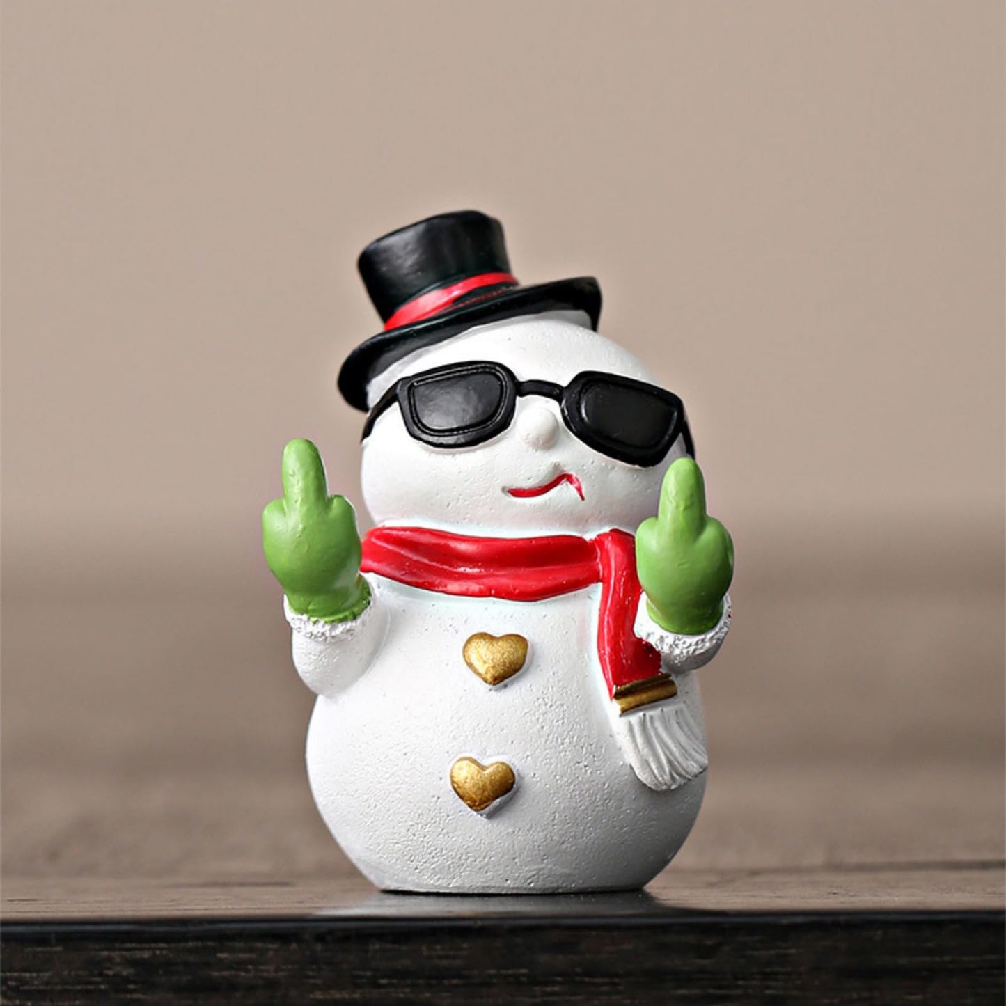 Daisylily Funny Santa Snowman Statue Figurine Christmas Decor, Naughty Xmas New Year's Gifts for Desk Shelf Ornaments - Snowman