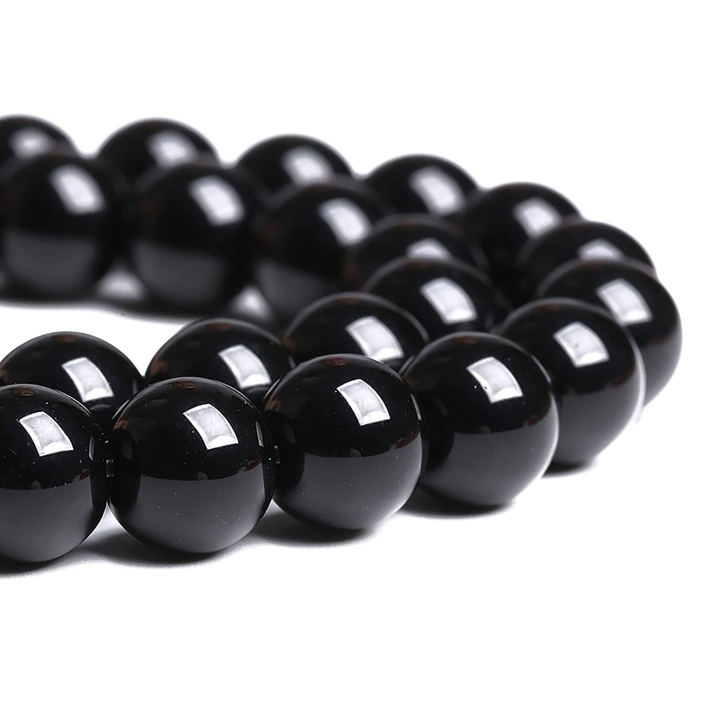 6mm 60PCS Natural Black Onyx Agate Round Loose Spacer Beads for Jewelry Making DIY Craft Bracelet 1 Strand 15"