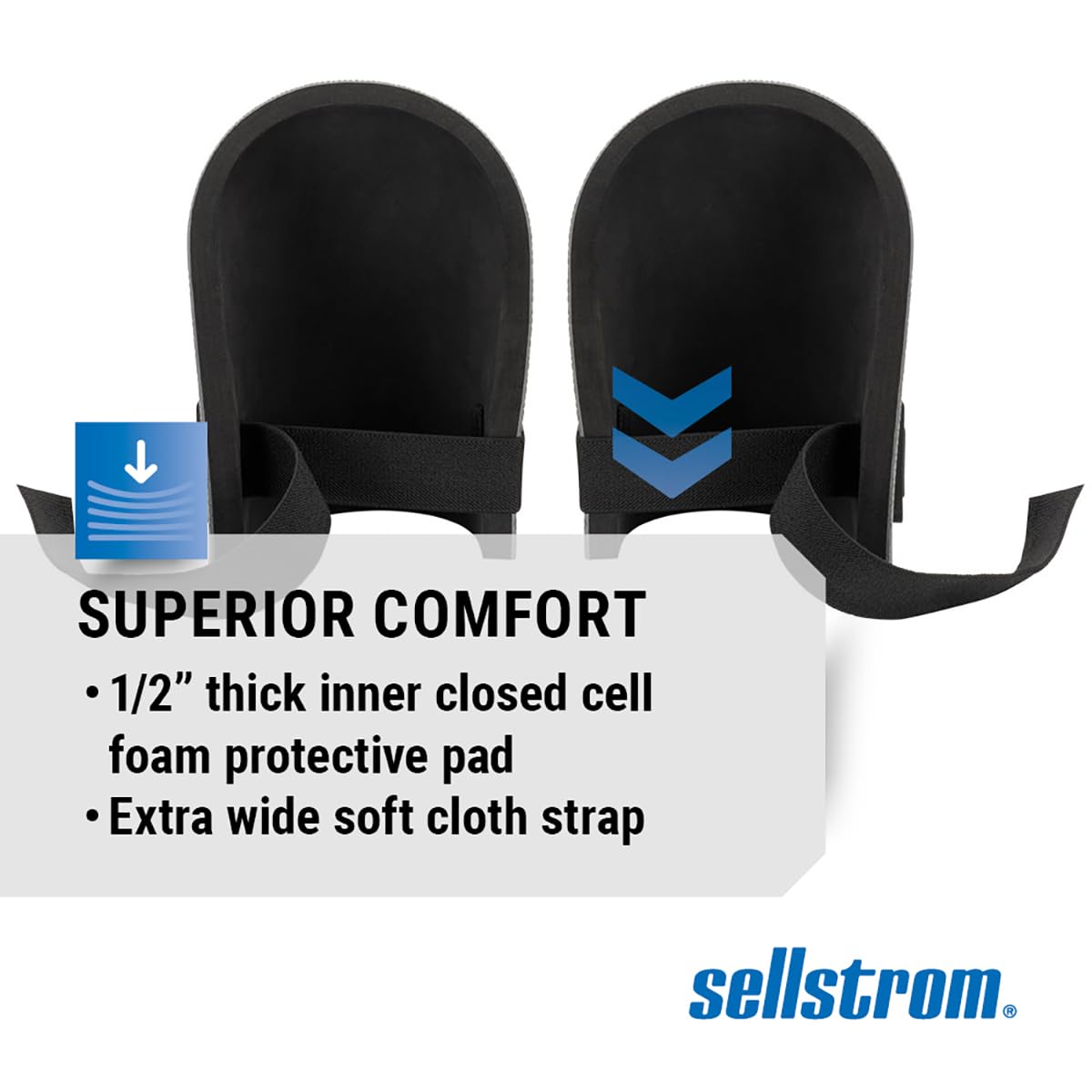 Sellstrom KneePro ZeroGravity Protective Knee Pads with Thick Foam Padding - All-day Comfort, Non-Marking, Universal Fit for Men & Women - for Gardening, Home Repair & Maintenance, Plumbing, Flooring, Tiling