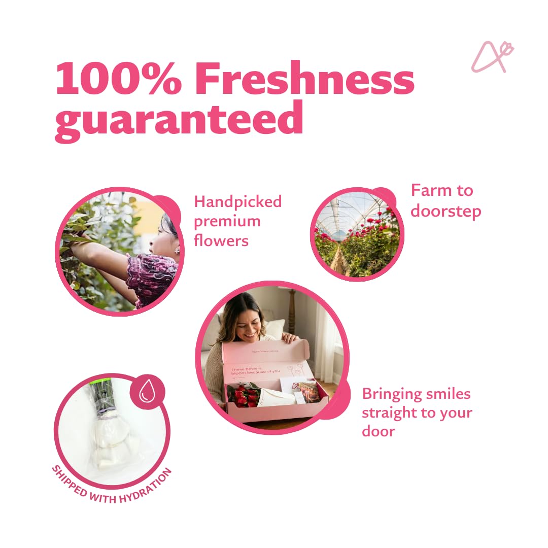 Aquarossa Farms – Mothers Day Flowers for Delivery, Fresh Flowers Bouquet, Handpicked from the Farm, Gift for Mom, Birthday, Anniversary, or Just Because – 24 Fresh Roses
