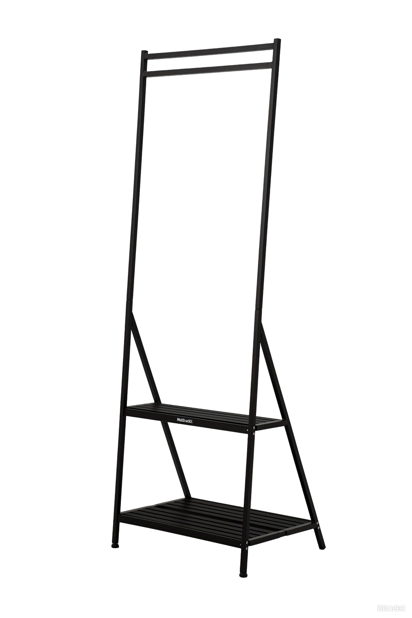 MultirackX Hanging Plant Stand Folding Plant Stand 2 Tier Ladder Shelf with Hanging Rod Height Adjustable Flower Pot Display Organizer for Balcony Porch Living Room