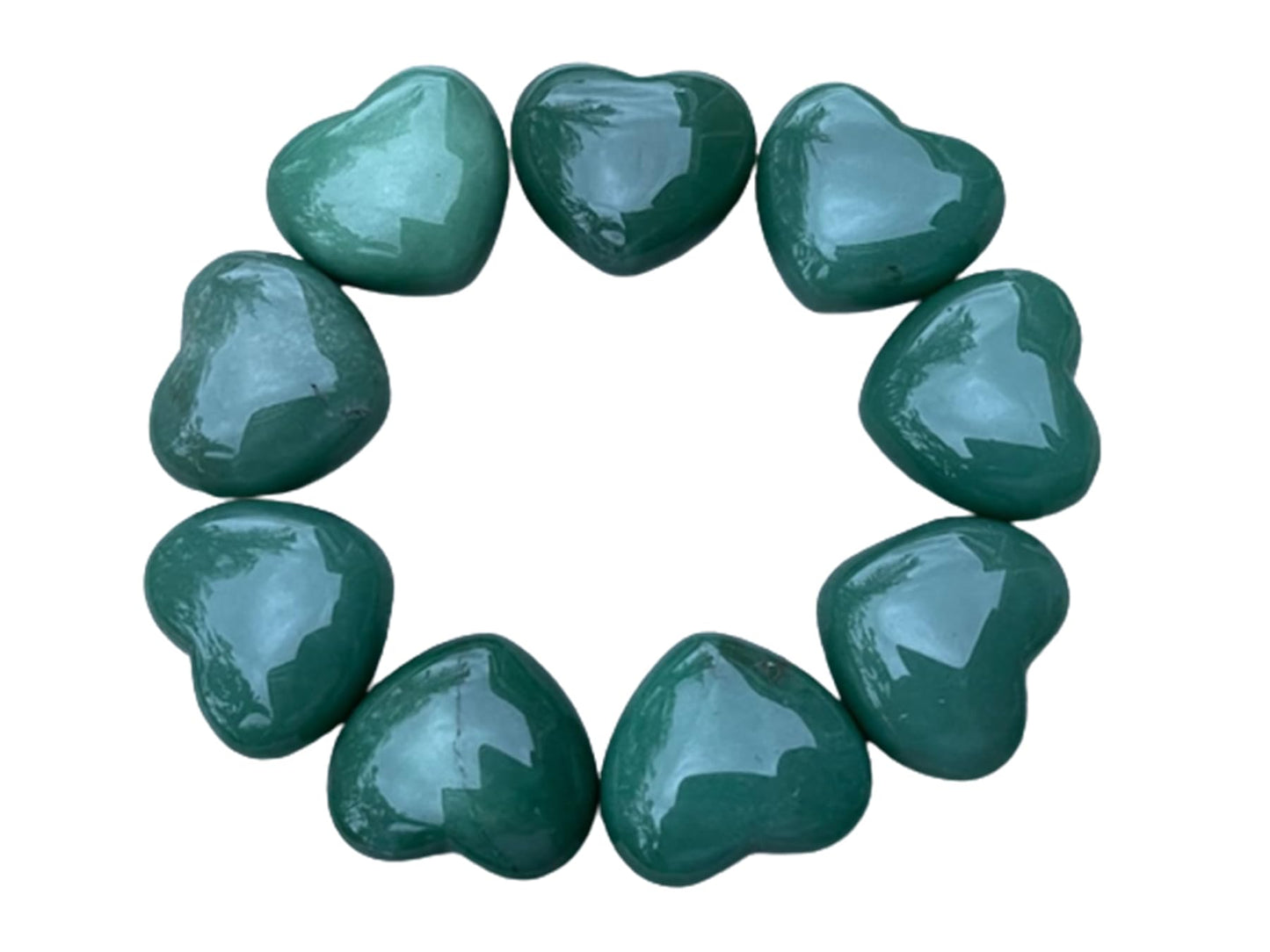 Green Aventurine Gemstone Hearts, Polished Green Aventurine Puffy Hearts, Green Aventurine Crystal Palm Stone, Green Aventurine Healing Crystal Hearts (1 Heart）