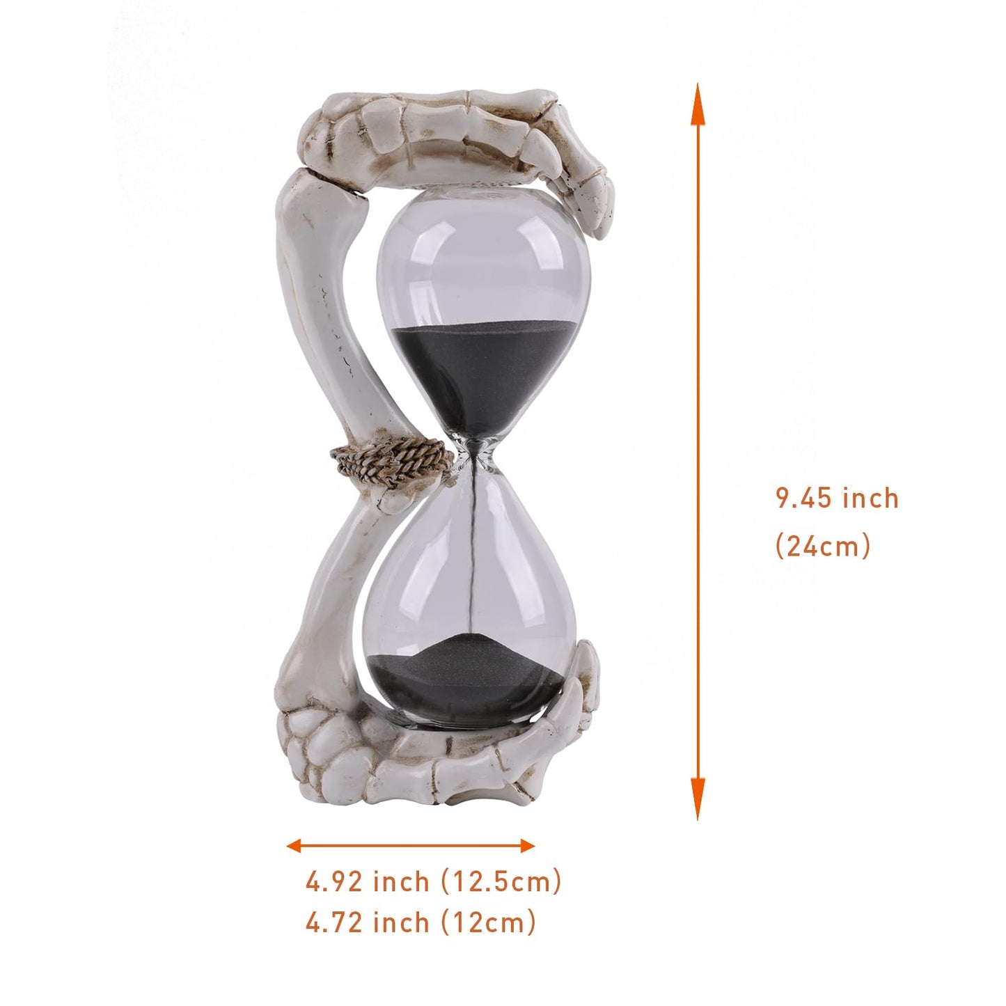 NVSHIQWEI Antique Double Skeleton Hand Time Hourglass Figurines, Halloween Decoration White (White D)