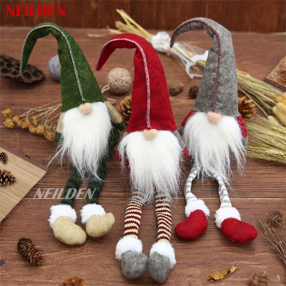 BWFY 3pcs New Christmas Decoration Long Legs Rudolph Doll Christmas Children Gift Hotel mall Window Decoration