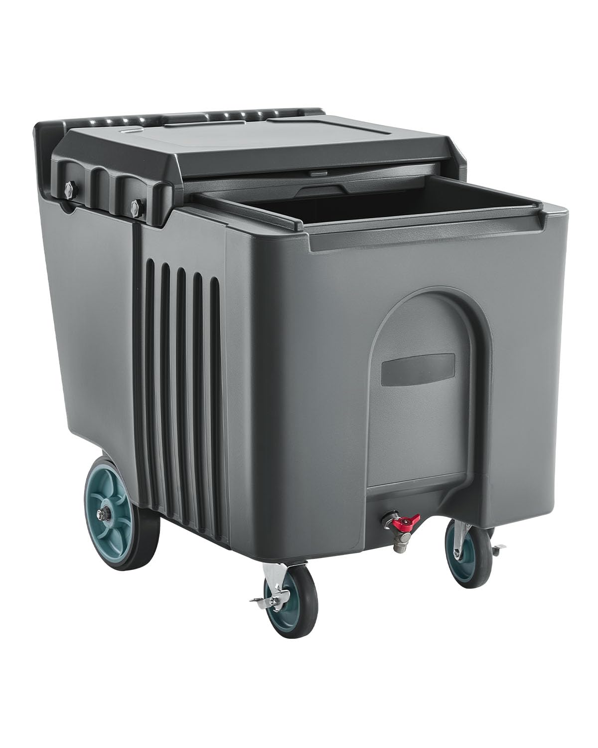 VEVOR Commercial Ice Bin, 125 lbs Portable Ice Caddy, 31.5 x 22.8 x 29 inch Insulated Ice Carrier with 4 Wheels and Flip Lid, Large Ice Bin for Catering, Kitchens, Bistros, Restaurants, and Bars