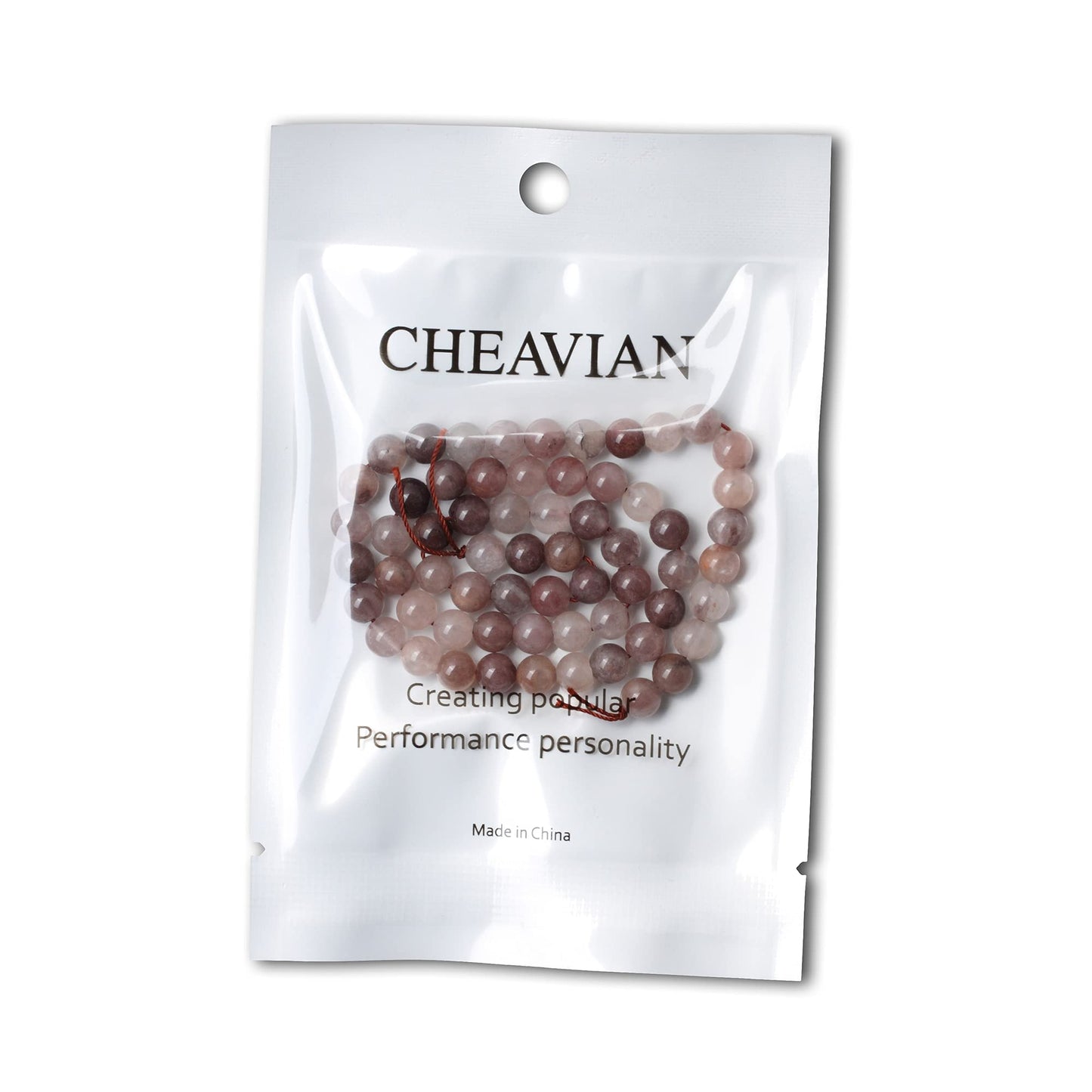 CHEAVIAN 60PCS 6mm Natural Pruple Berry Quartzite Crystal Round Loose Beads for Jewelry Making 1 Strand 15"