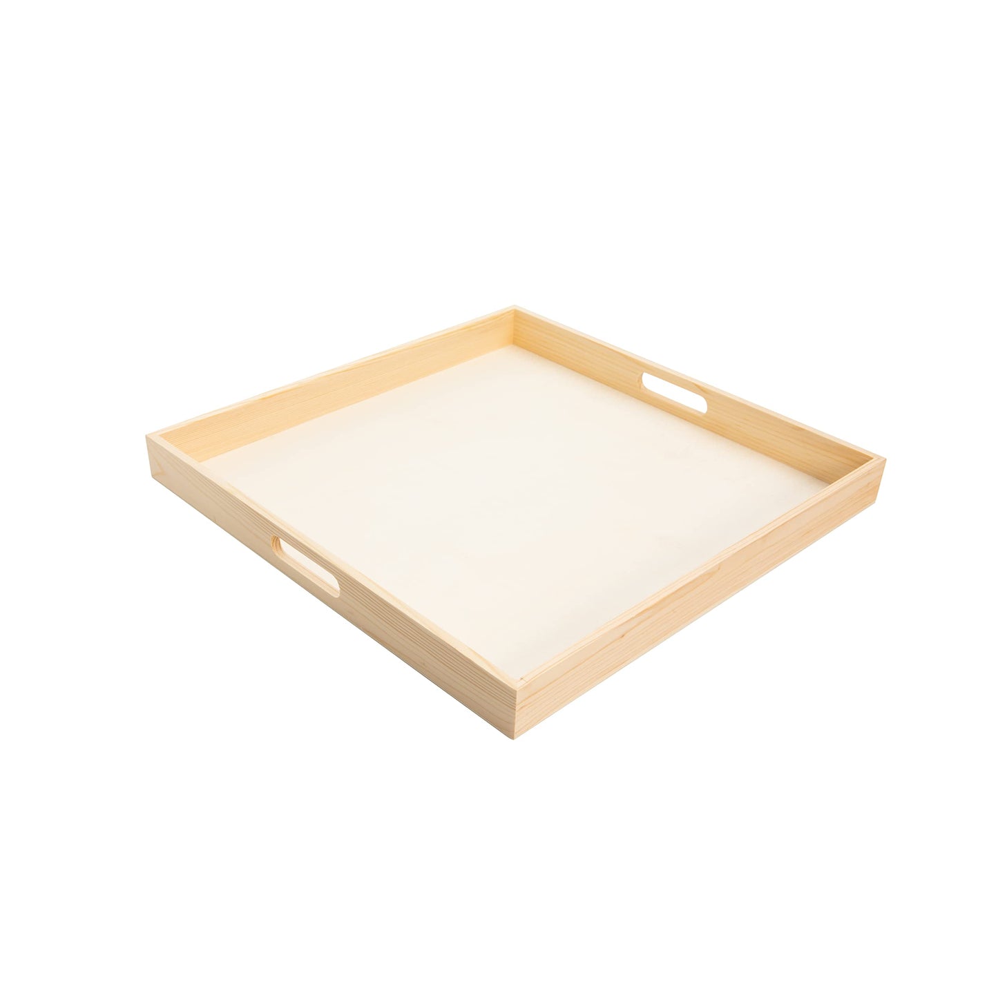 Wooden Nested Serving Trays – Unfinished Square Trays with Cut-Out Handles for Crafts, Serving, Ottomans & Home Décor – Set of 5
