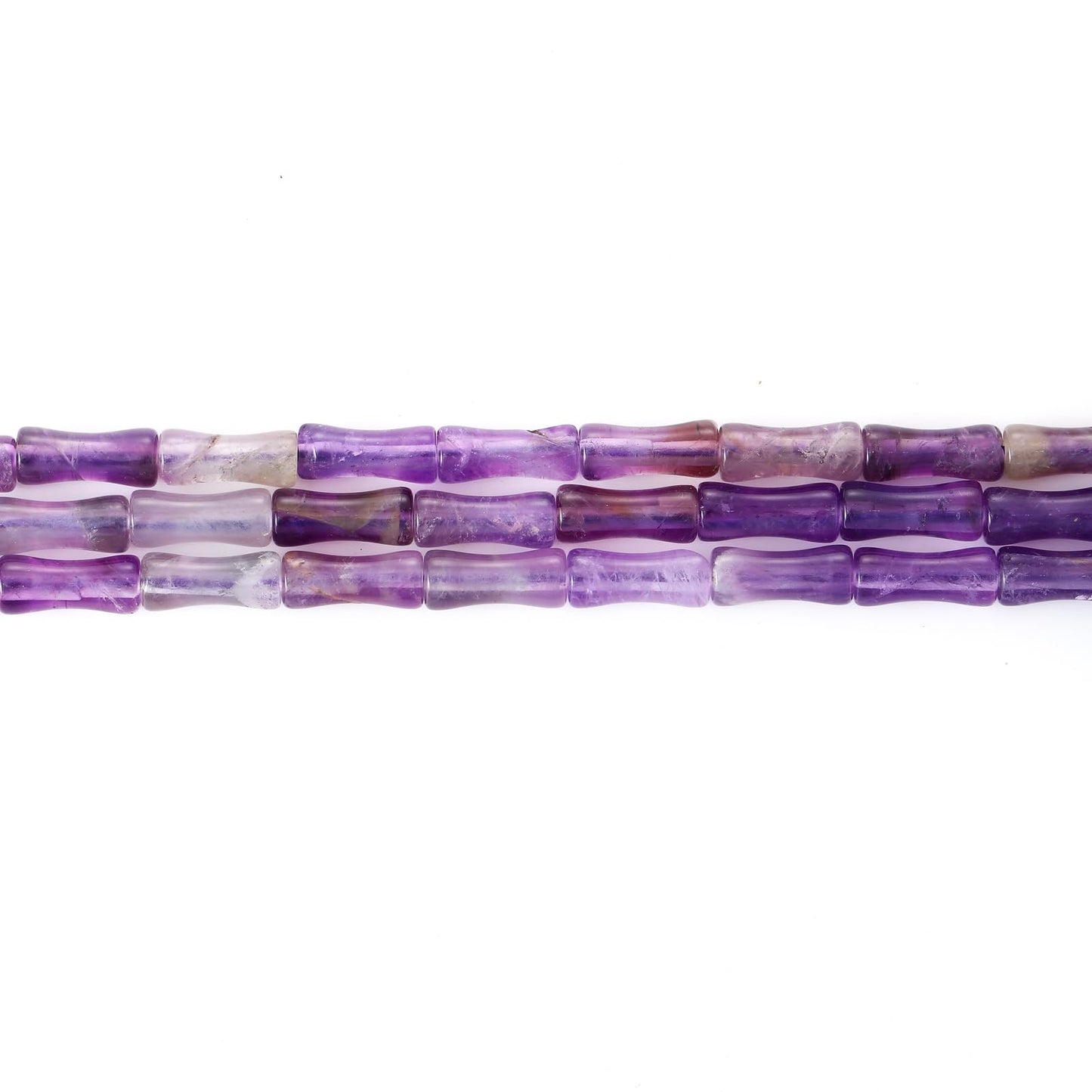 5x12mm Natural Amethyst Stone Bamboo Shape Gem Healing Energy Loose Spacer Beads for DIY Necklace Bracelet Earring