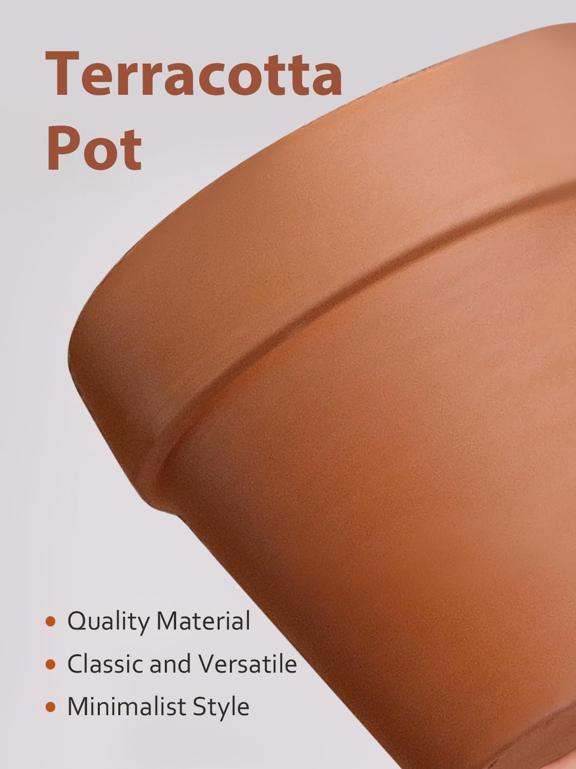 INGOFIN Terracotta Pot with Saucer - 10 Inch Ceramic Clay Pot for Plants with Drainage Hole, Large Terra Cotta Flower Planter with Tray for Indoor Outdoor Plants