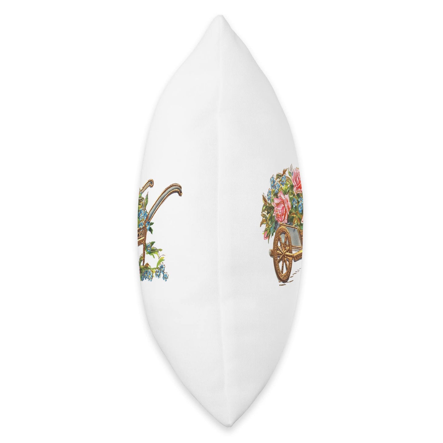 Floral Wheelbarrow Throw Pillow