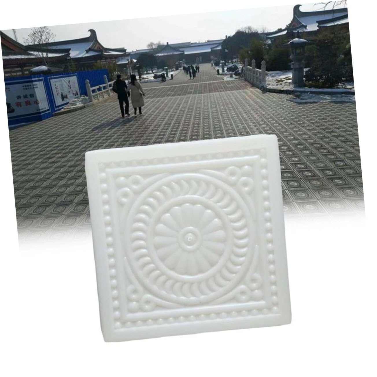 Kisangel Brick Mold 14.5 Inch Square Cement Paver Mold Concrete Stepping Stone for Garden Patio Yard Pathway