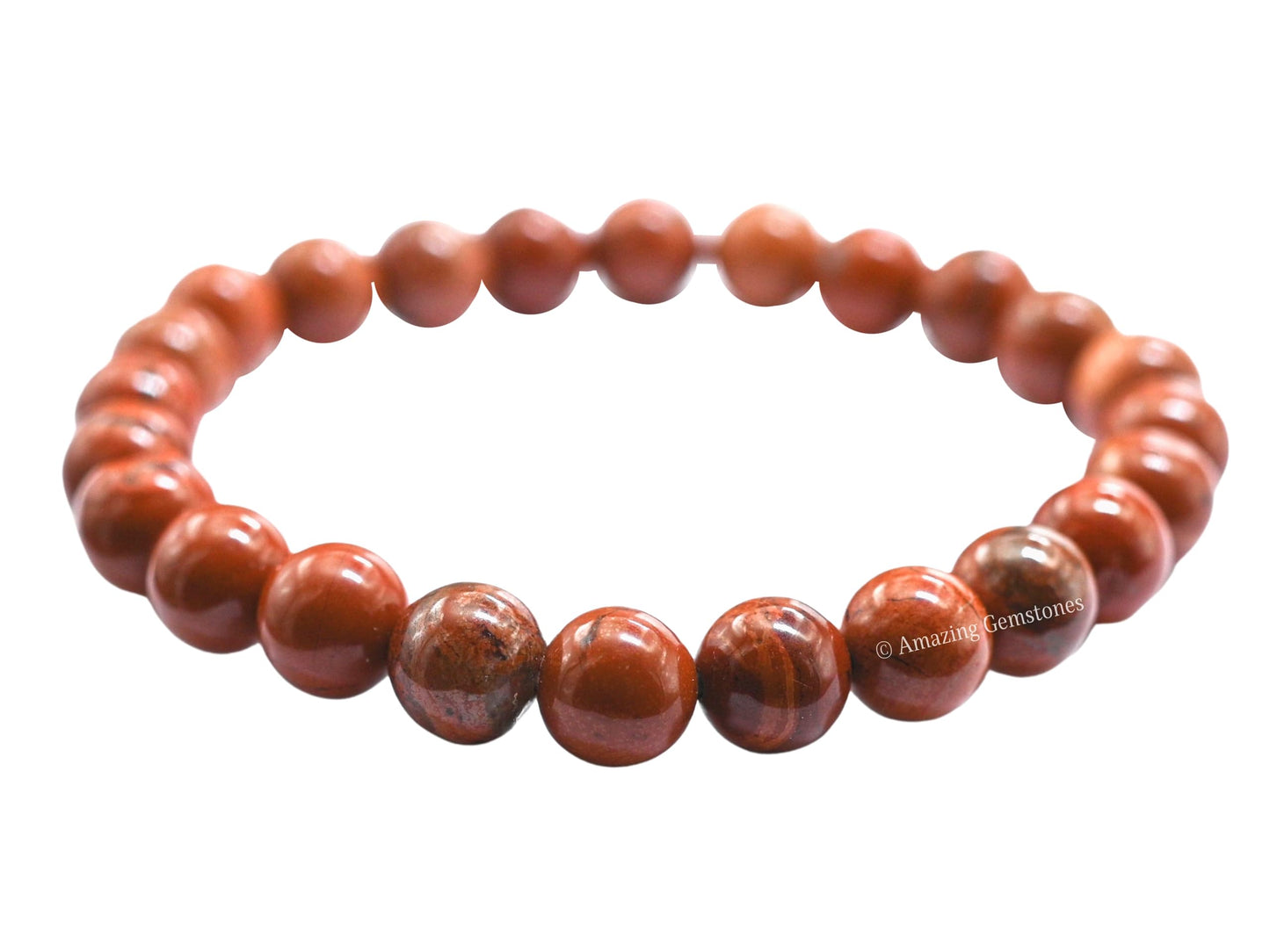 Amazing Gemstone Crystal Bracelet for Women Men's Gifts - Protection Healing Crystal Bracelet - 8mm Gemstone Beaded Stretchable Bracelet Pulseras Para Hombres Mujer Stocking Stuffers Mothers Day Gift (Red Jasper)