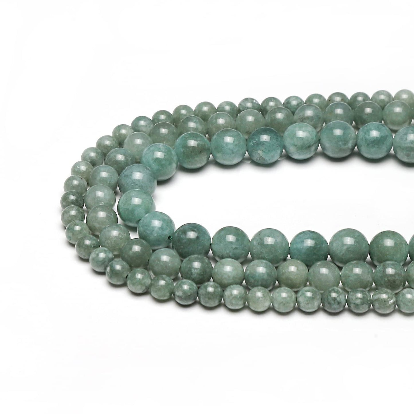 45pcs 8mm Burmese Jade Loose Beads for Jewelry Making, Natural Semi Precious Beads Round Smooth Gemstone Spacer Beads Charms for Necklaces Bracelets