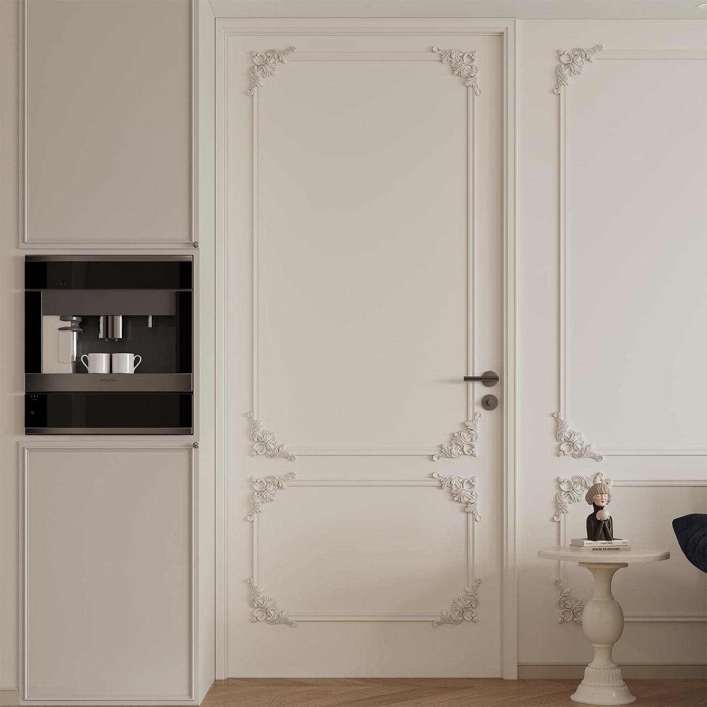 Ready to Assemble Wall Molding Kit Corners Made into 1 Top and 1 Bottom Frame Premade Accent Wall Molding Wainscoting Panels for Interior Wall Decor Living Room and Bedroom