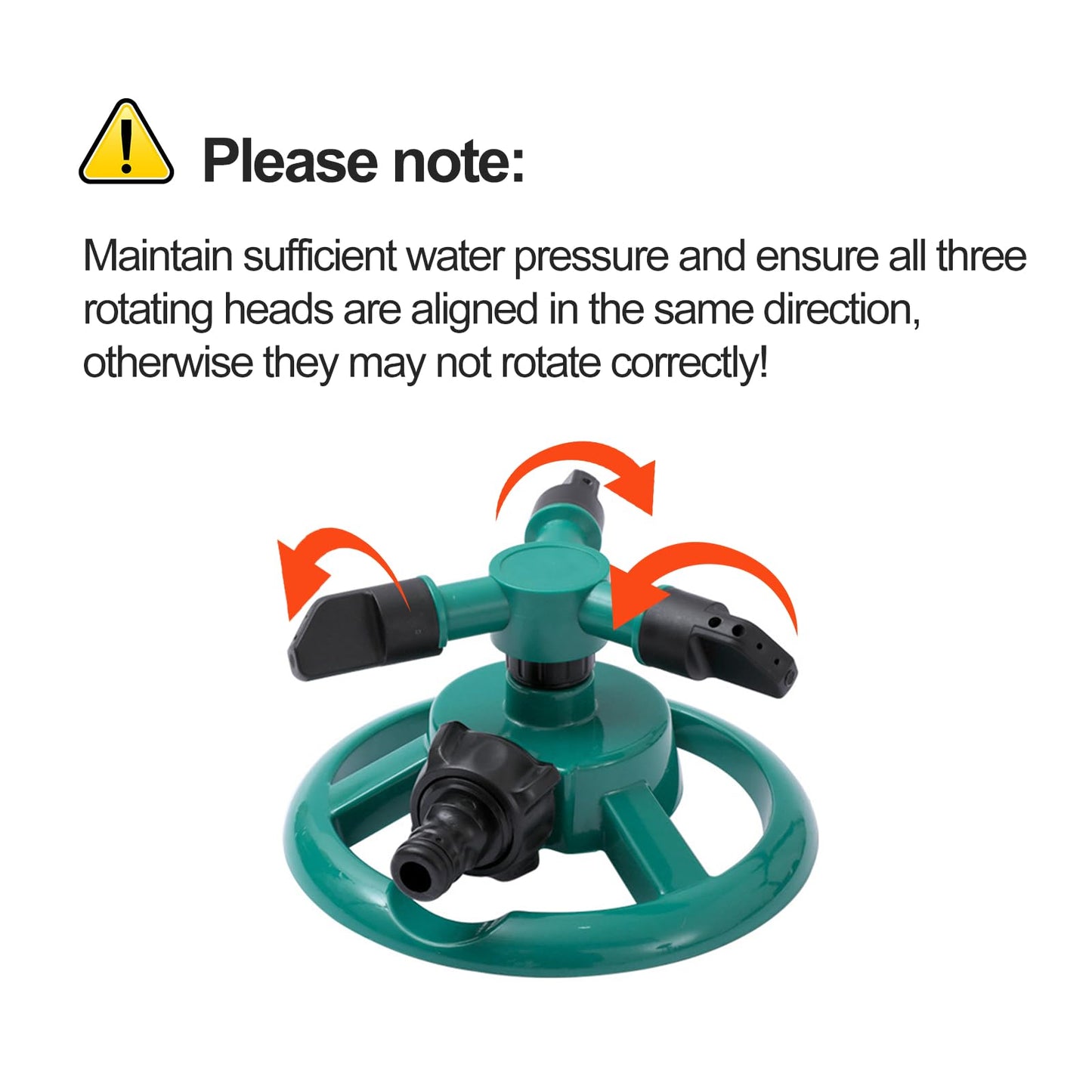 Vbvbip 360° Round Base Lawn Sprinkler - Adjustable Rotating Sprinkler for Yard, Garden Irrigation with Water-Efficient Spray Patterns