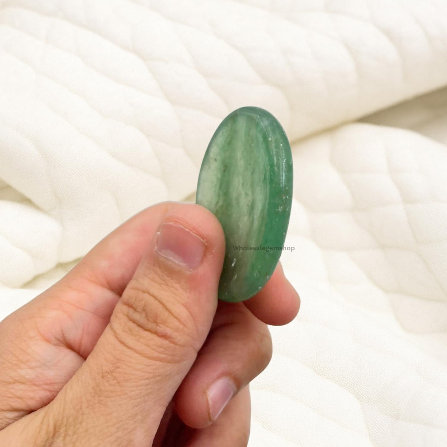 GEMSCITE Green Aventurine Thumb Worry Stones Metaphysical Gemstone Crystal Healing Reiki Men Women Gift FENG Shui Positive Energy Love Wellness Palm Stones Wicca Powerful