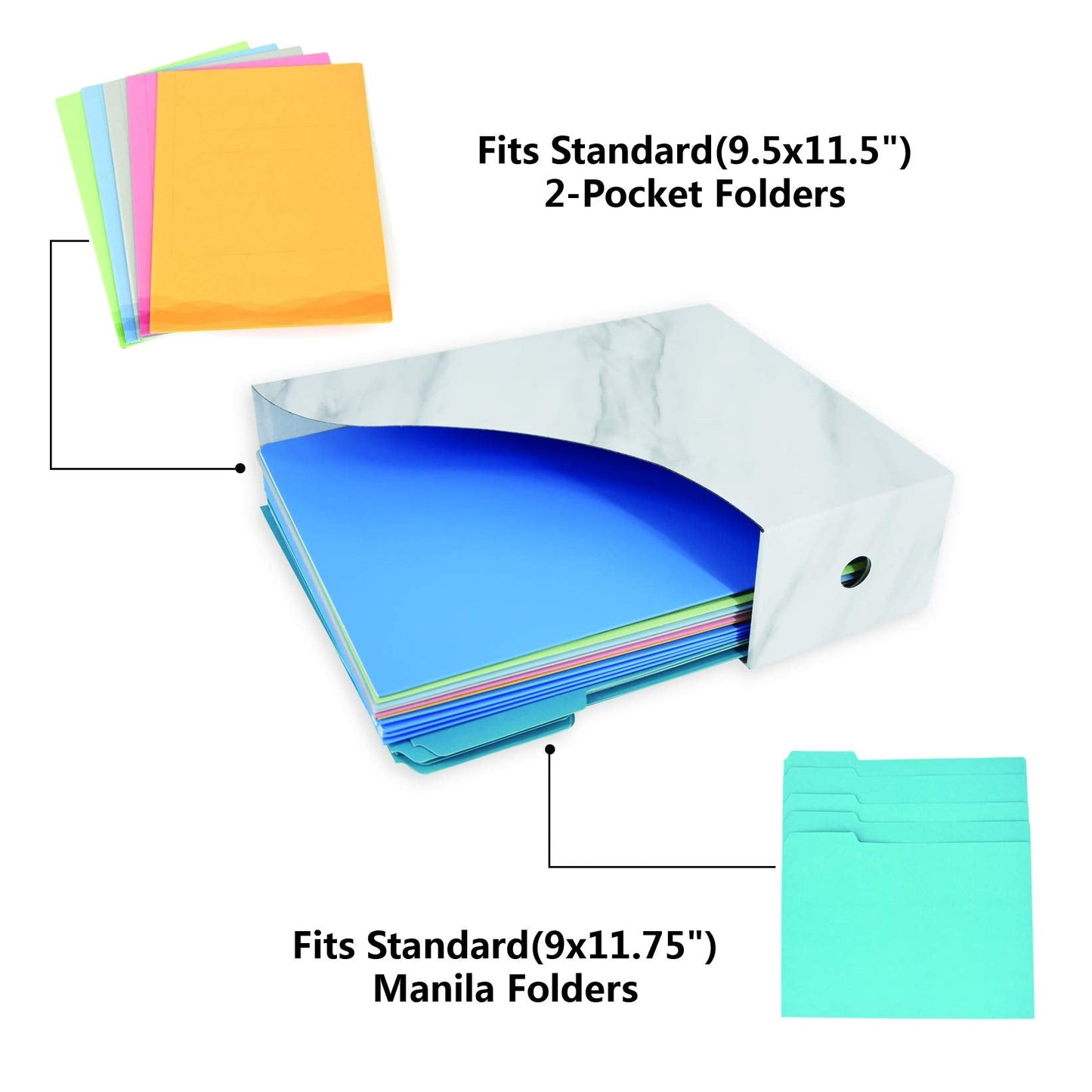 HUAPRINT Magazine Holder( 6 Pack, Marbling Gray) Cardboard Magazine File Holder-Folder Holder,Magazine Organizer,Document Organizer,Magazine Storage Box,With Labels