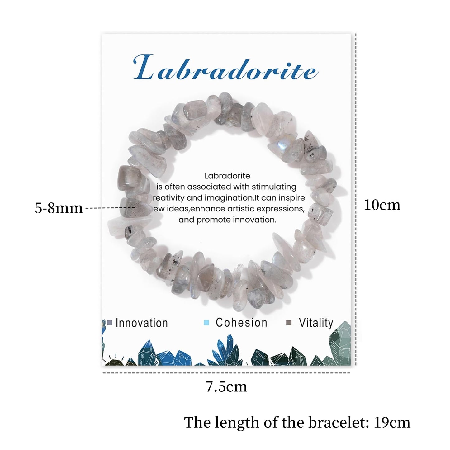 Labradorite Bracelet for Women 5-8mm Raw Labradorite Bracelet Natural Stone Beaded Bracelet Labradorite Crystal Bracelet Healing Bracelets Labradorite Jewelry for Women