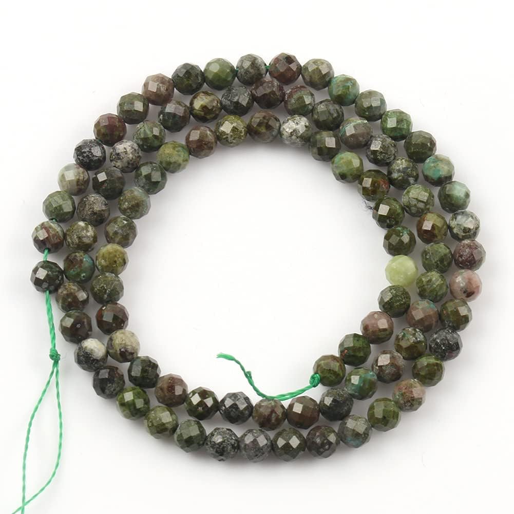Song Xi 120pcs 3mm Natural Dragon Blood Gemstone Beads Faceted Round Loose Stone Beads for Jewelry Making (1 Strand)