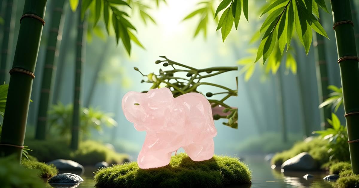 SquarezhenBo Elephant Ornament, Elephant Statue, Jade Stone Handcraft Natural Green Jade Stone Elephant Statue Decor Toys in Hand Home Décor Accents Sculptures (Pink)