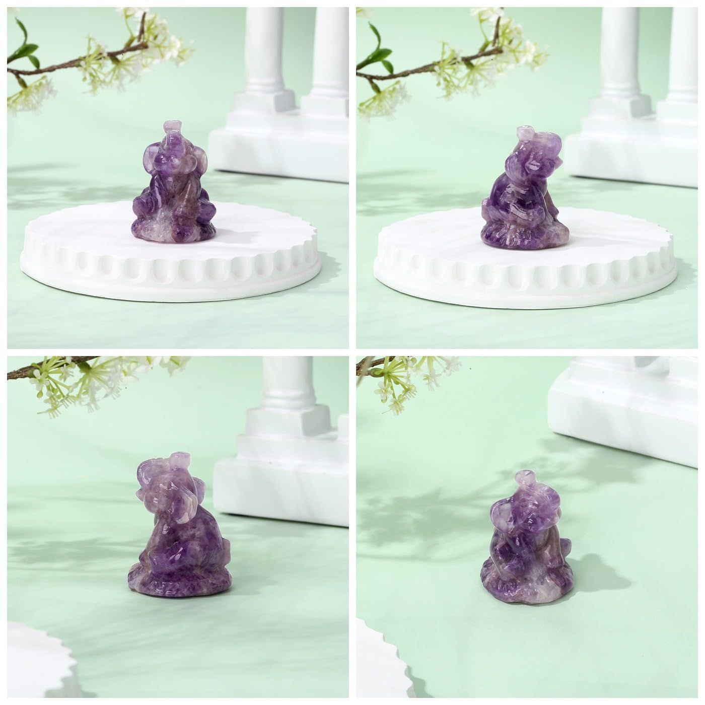 ZHIYUXI Purple Elephant Gifts for Women Encouraging Amethyst Elephant Decor Lucky Cute Elephants Figurine Inspirational Gifts for Women