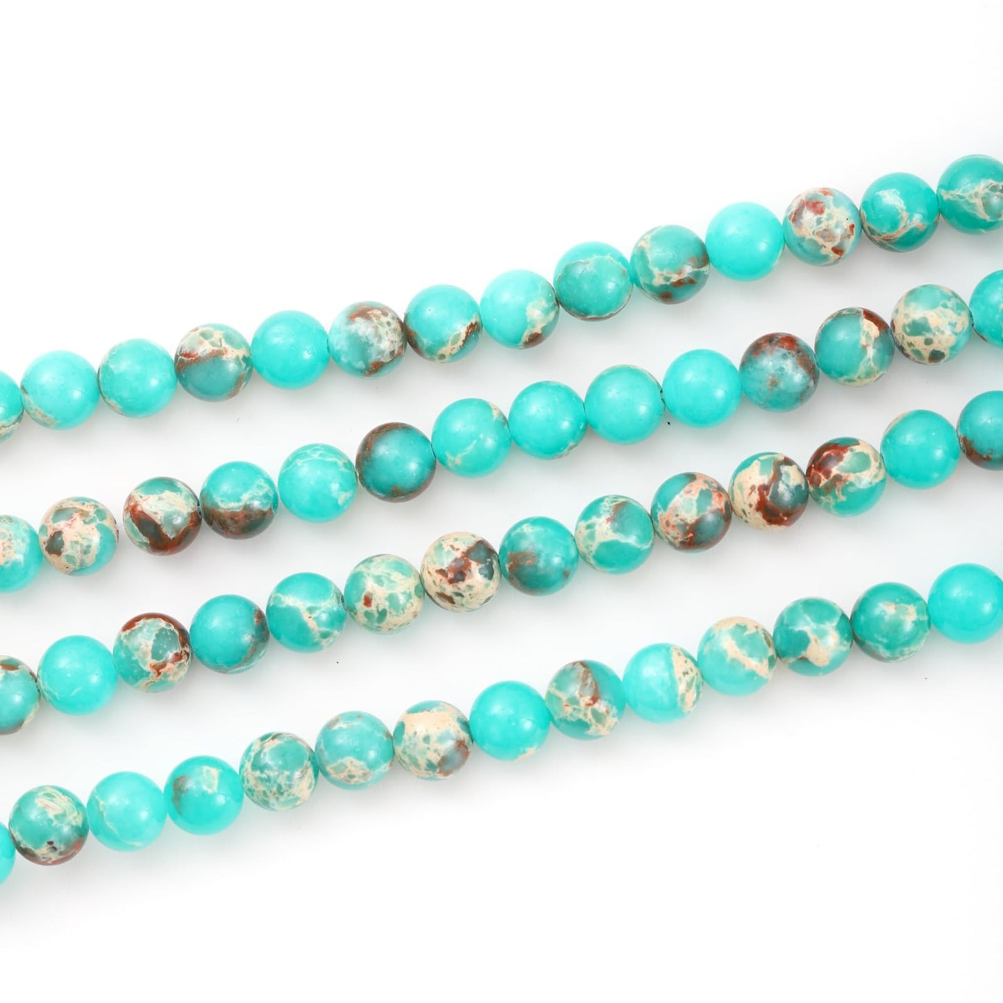 8mm 45pcs DIY Natural Green Imperial Jasper Stone Beads Round Healing Crystal Gemstone Loose Beads for Jewelry Making Handmade Bracelet Necklace