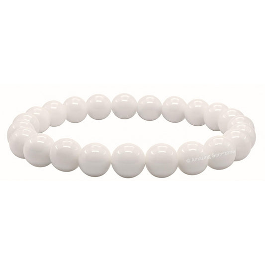 Amazing Gemstone Crystal Bracelet for Women Men's Gifts - Protection Healing Crystal Bracelet - 8mm Gemstone Beaded Stretchable Bracelet Pulseras Para Hombres Mujer Stocking Stuffers Mothers Day Gift (Mother of Pearl)