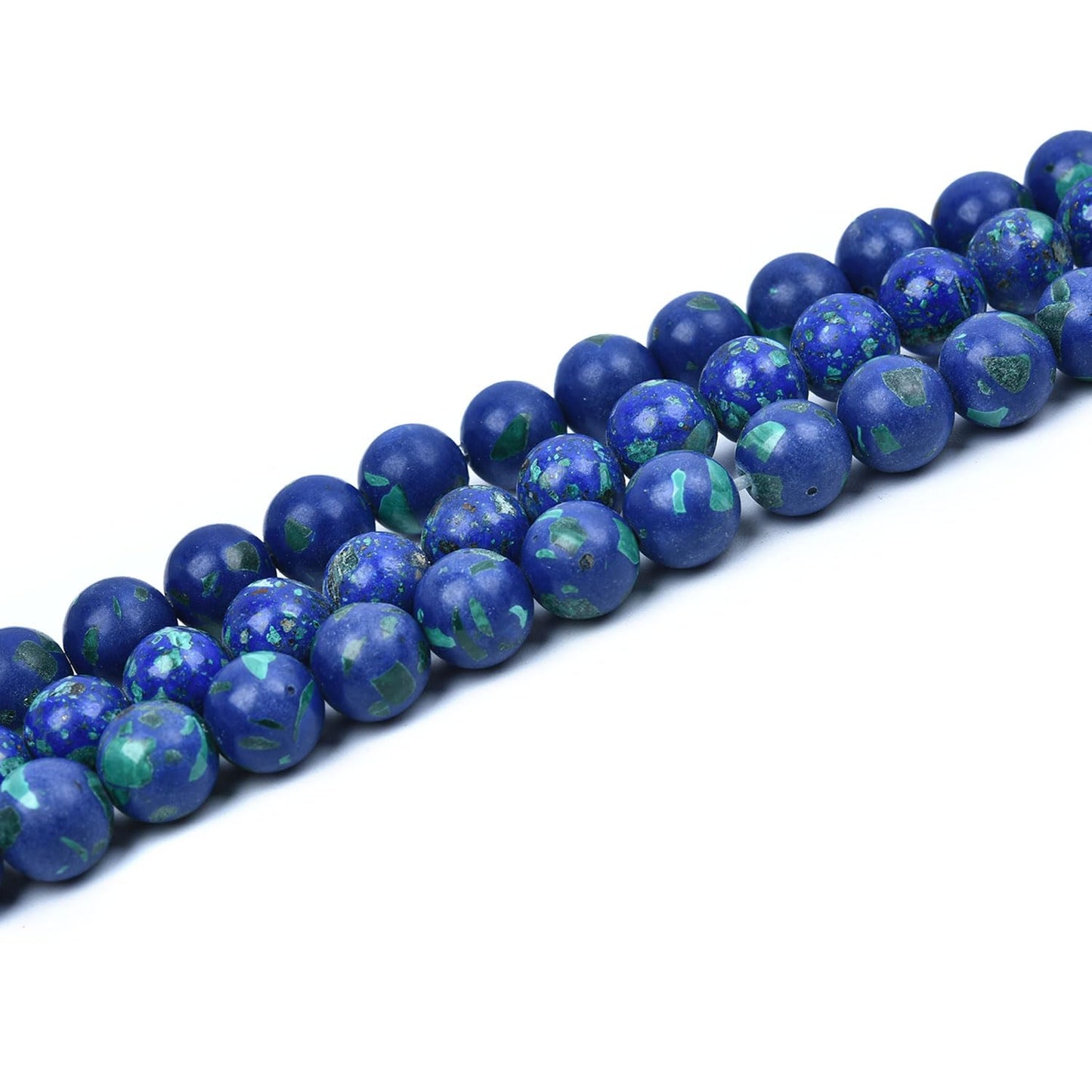 HAAMIIQII 8mm Lapis Lazuli Round Stone Spacer Beads, Loose Gemstone Beads for Jewelry Making, DIY Bracelet, Necklace, Healing Crystal 15 Inch (51pcs)