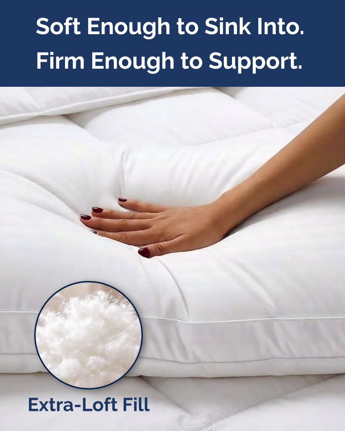 Bed Pillows for Sleeping Standard Size - Set of 2, Soft & Fluffy with Down Alternative Filling - Hotel Luxury Quality, Gusseted Pillow for Back, Stomach & Side Sleepers - Comfy & Breathable - White