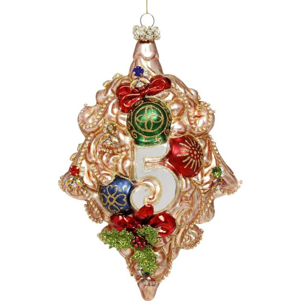 Mark Roberts Christmas 2023 5 Golden Rings Ornament 8.5'' - Exquisite Christmas Tree Ornaments for Festive Home Decoration and Modern Decor