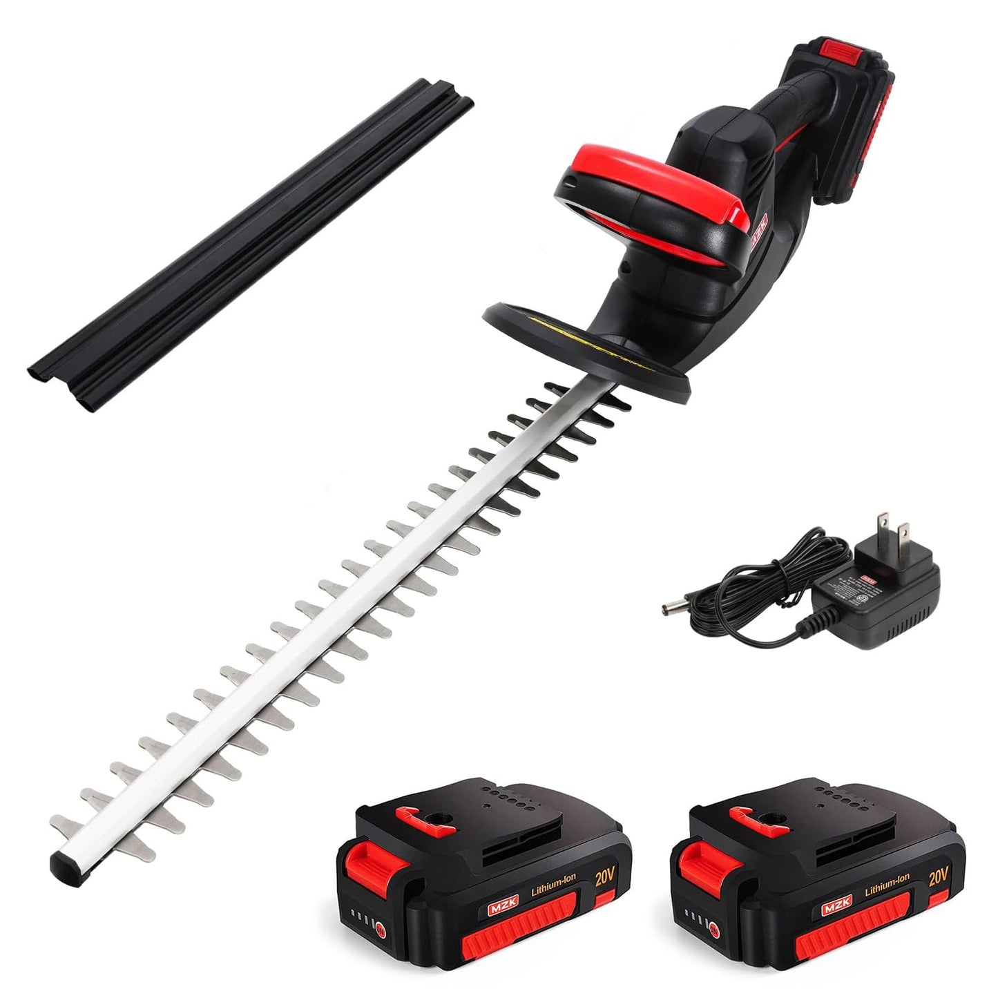 MZK 22'' Cordless Hedge Trimmer, 20V Bush Trimmer, Handheld Hedge Cutter, Grass Shrub Trimmer, Lightweight & Compact Trimmer(Battery & Charger Included)