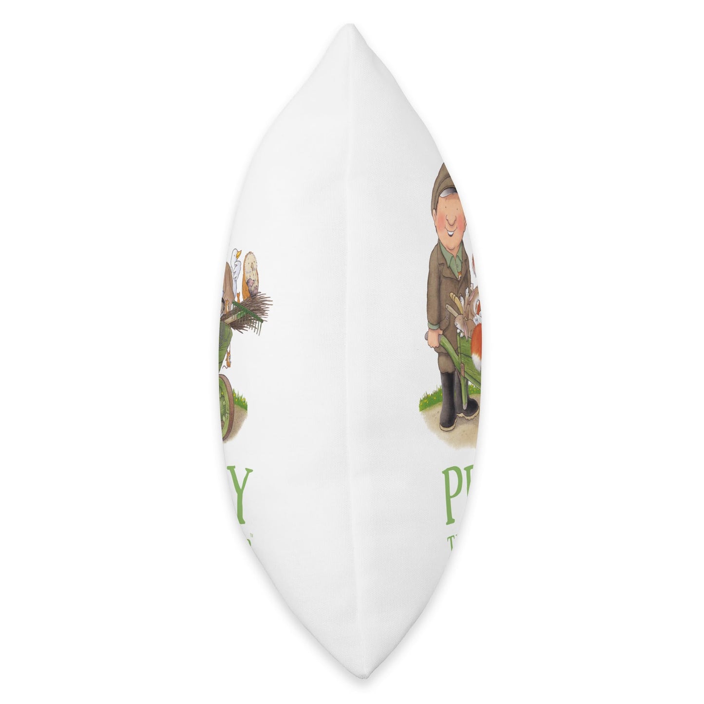 Percy The Park Keeper Percy And Animals In Wheelbarrow Throw Pillow