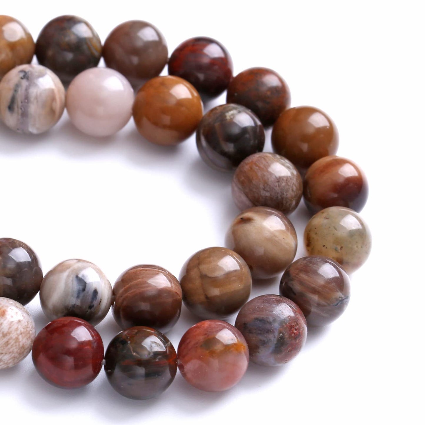 4MM 88PCS Natural Stone Petrified Wood Jasper Loose Beads for Jewelry Making DIY Bracelet