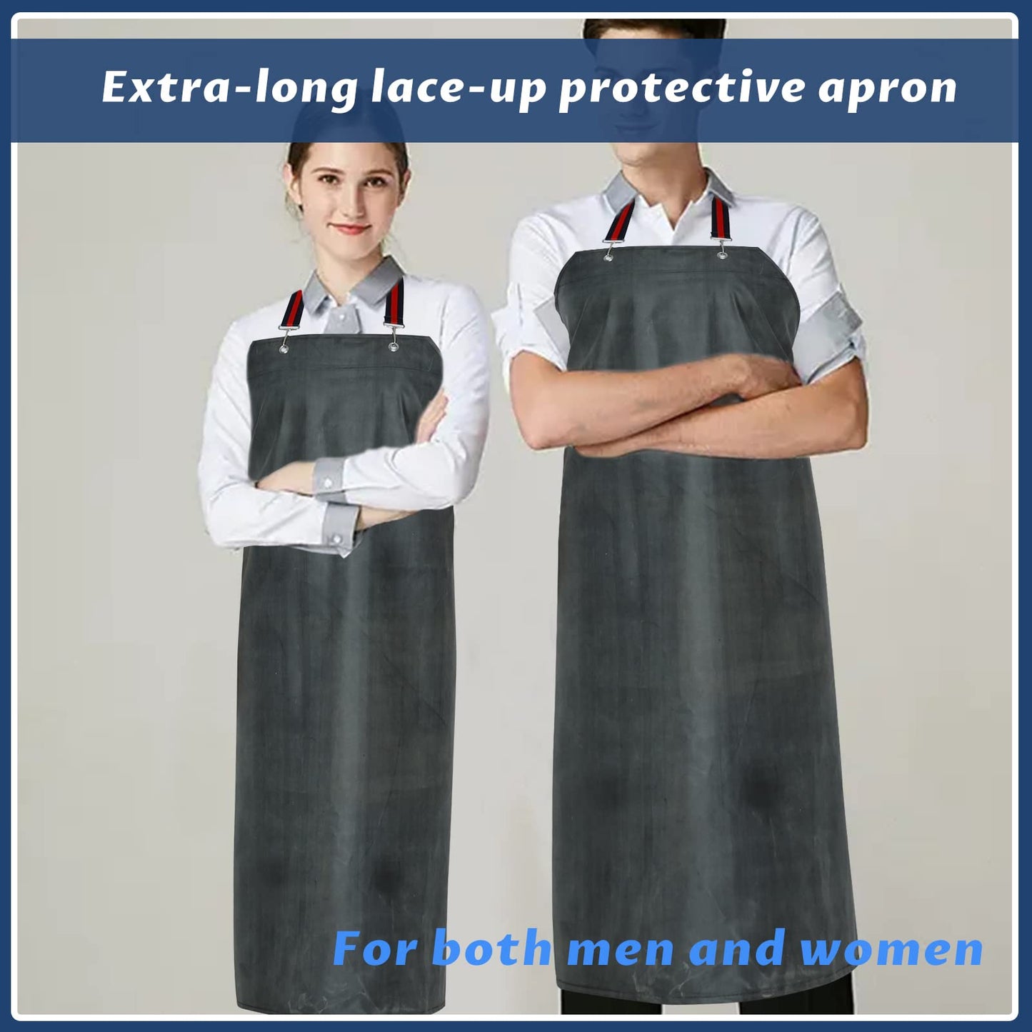 ETBOL Thick Rubber Apron,Professional Waterproof Chemical Oil Resistant Aprons for Dishwashing,Dog Grooming,Butcher(1 pack)