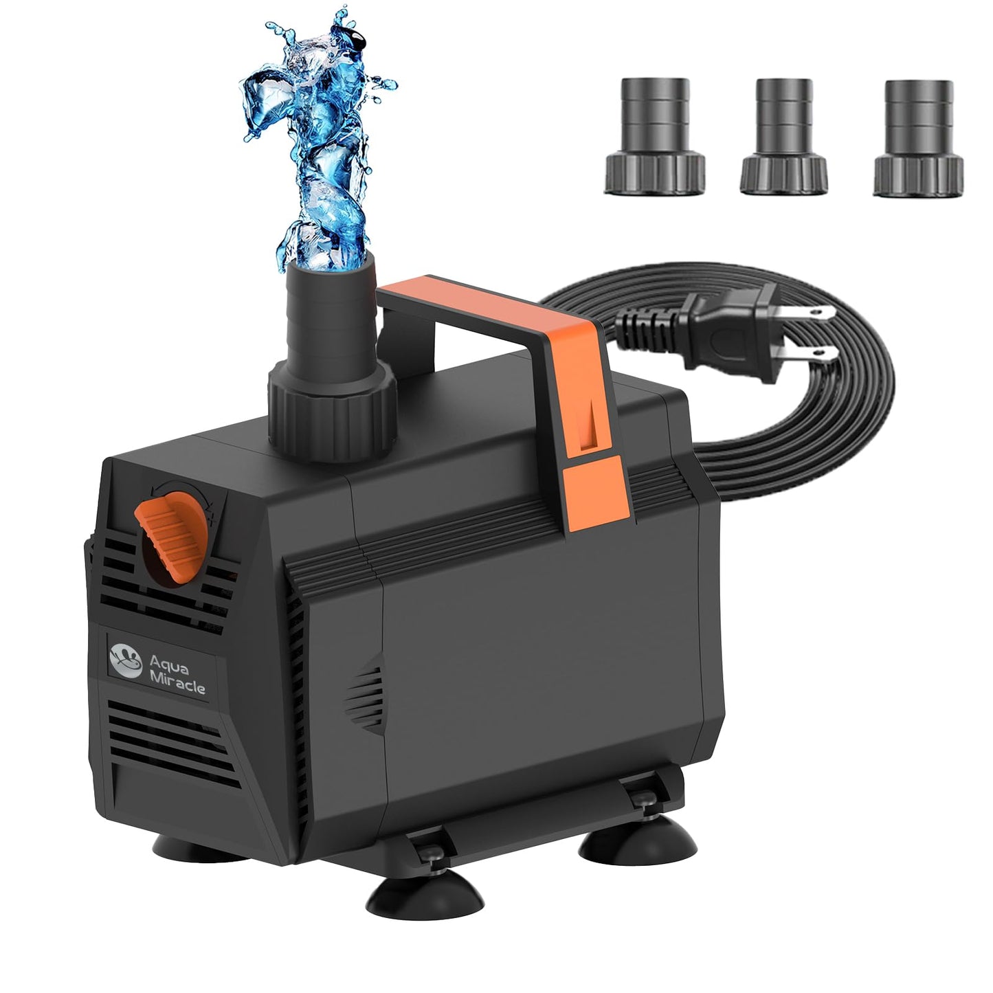 AquaMiracle 1200GPH Submersible Water Pump Pond Pump(4500L/H, 70W), Water Fountain Pump Aquarium Water Pump with Flow Control for Fish Tank, Waterfall, Statuary, Filtration, Water feature, Hydroponics