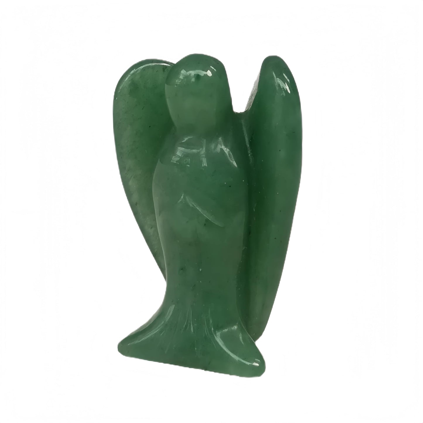 Afucats Natural Green Aventurine Healing Guardian Angel Indoor Decorative Stone,1.5 Inches Carving Pocket Palm Statue,Gift for Her Christmas Décor