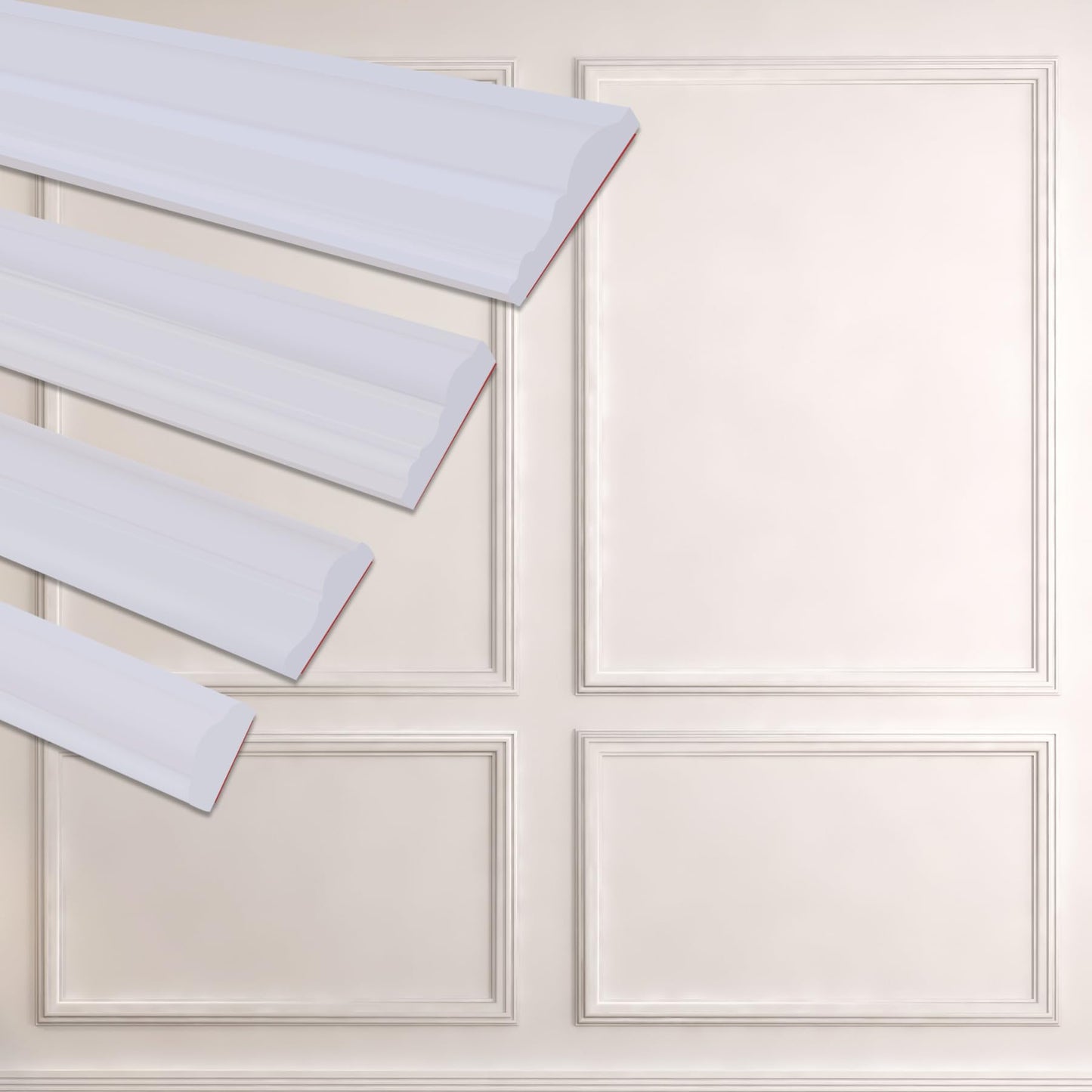 Soengsau Peel and Stick Accent Wall Molding, 9.8FT x 0.78IN Self-Adhesive Chair Rail Trim for Interior Decoration