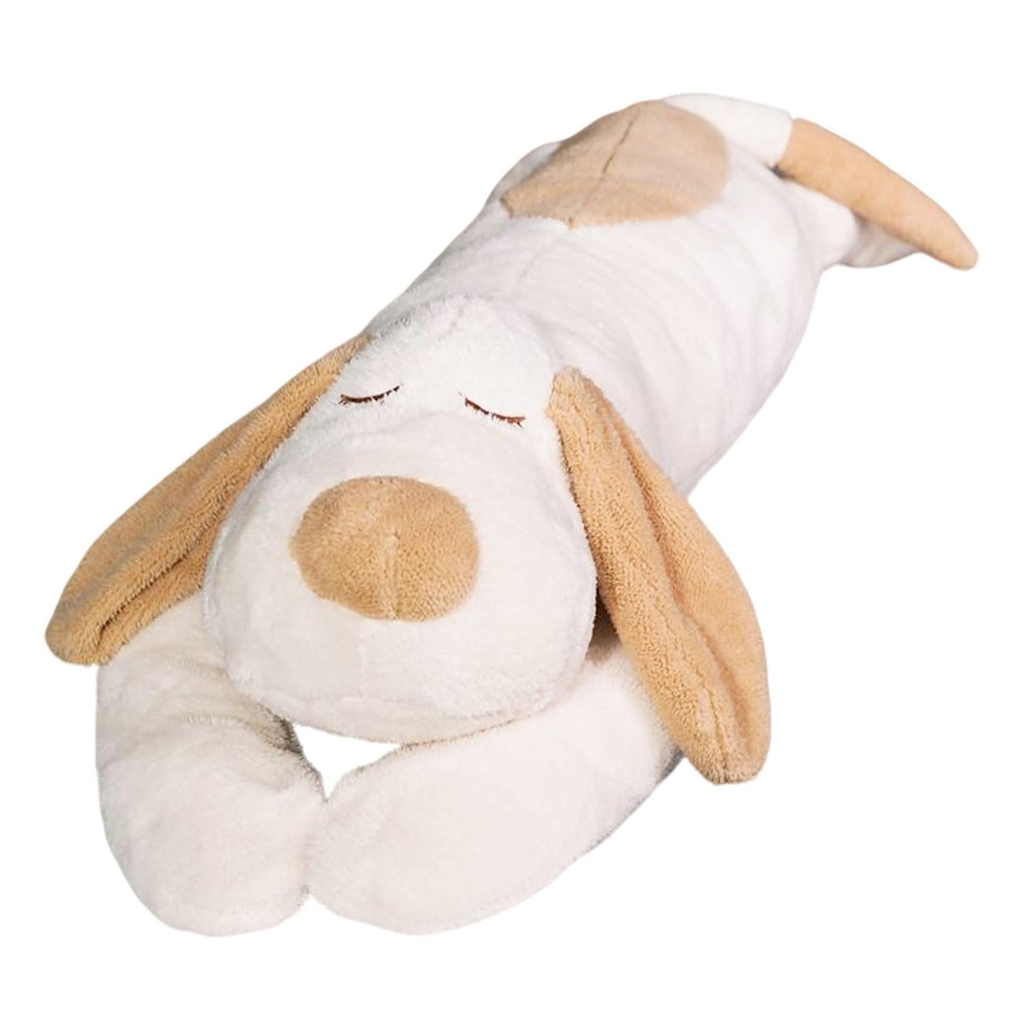 FIAEUGZKM Large Dog Plush Body Pillow, 45" Long Fluffy Dog Stuffed Animal for Girls, Soft Cuddly Stuffy Birthday Gift Home Decor Plushy Toy for Kids Teens Adults Girlfriends, White