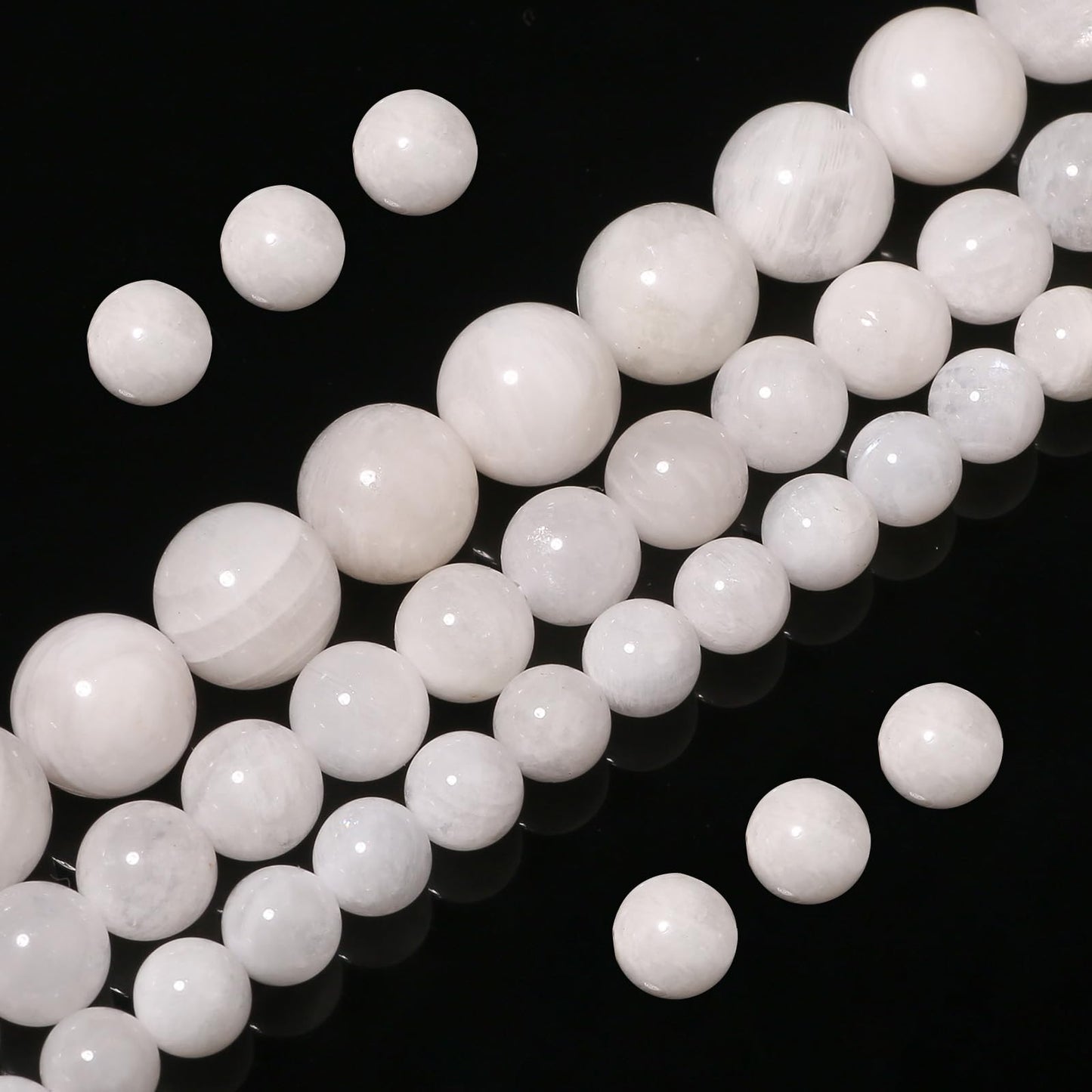 Songxi Beads 10mm Natural Moonstone Round Stone Beads for Jewelry Making 15inch Gemstone Beads for Bracelet Jewelry Making, Bracelet Making Mothers Day Gifts for Women