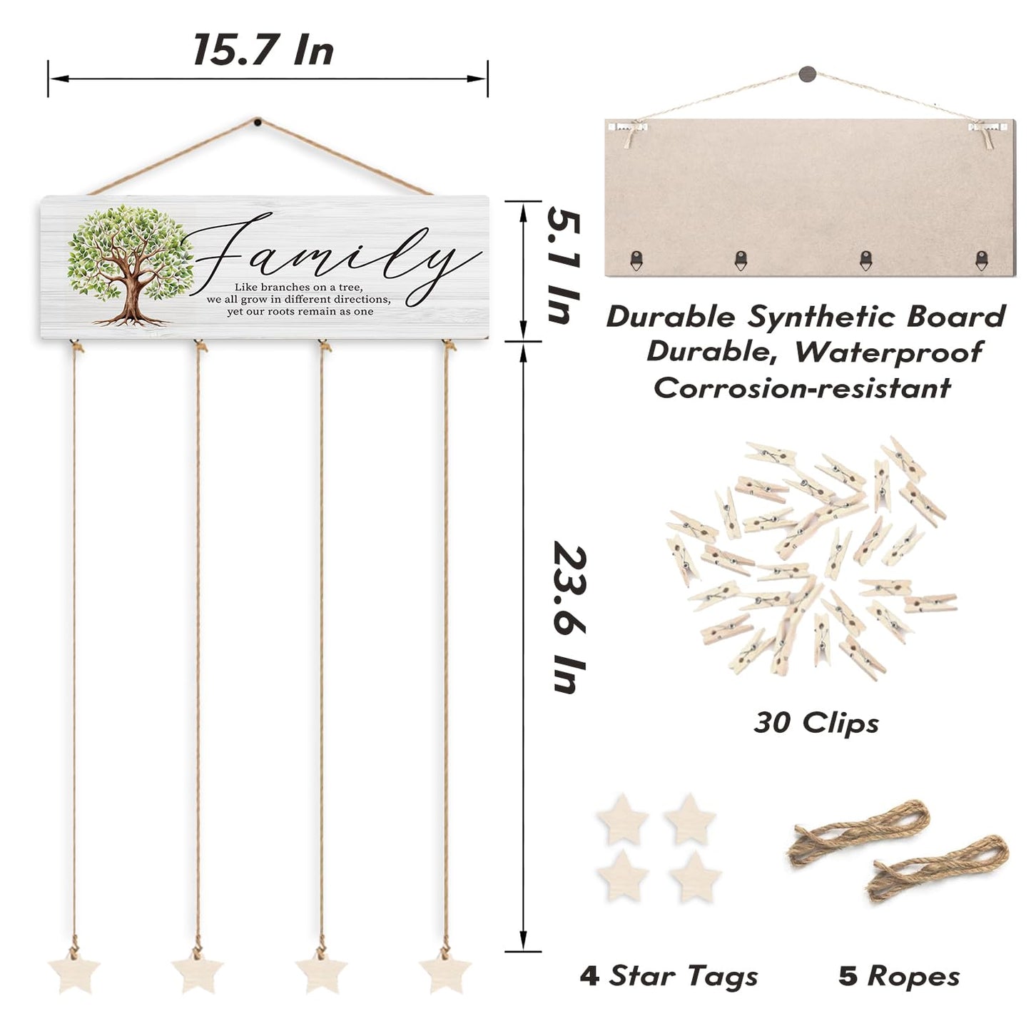 SJDFCSA Family Tree Picture Frame，Family Picture Frames Collage Photo Hanging Display Picture Board, Like Branches on a Tree Yet our Roots Remain as one, Home Living Room Bedroom Wall Decor XXXK
