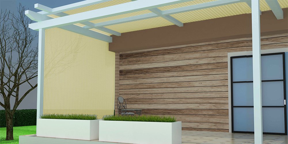 Shatex 90% Sun Shade Fabric, 6x8ft Sun-Block Net Mesh Shade with Clips for Pergola Cover Porch Vertical Screen, Beige