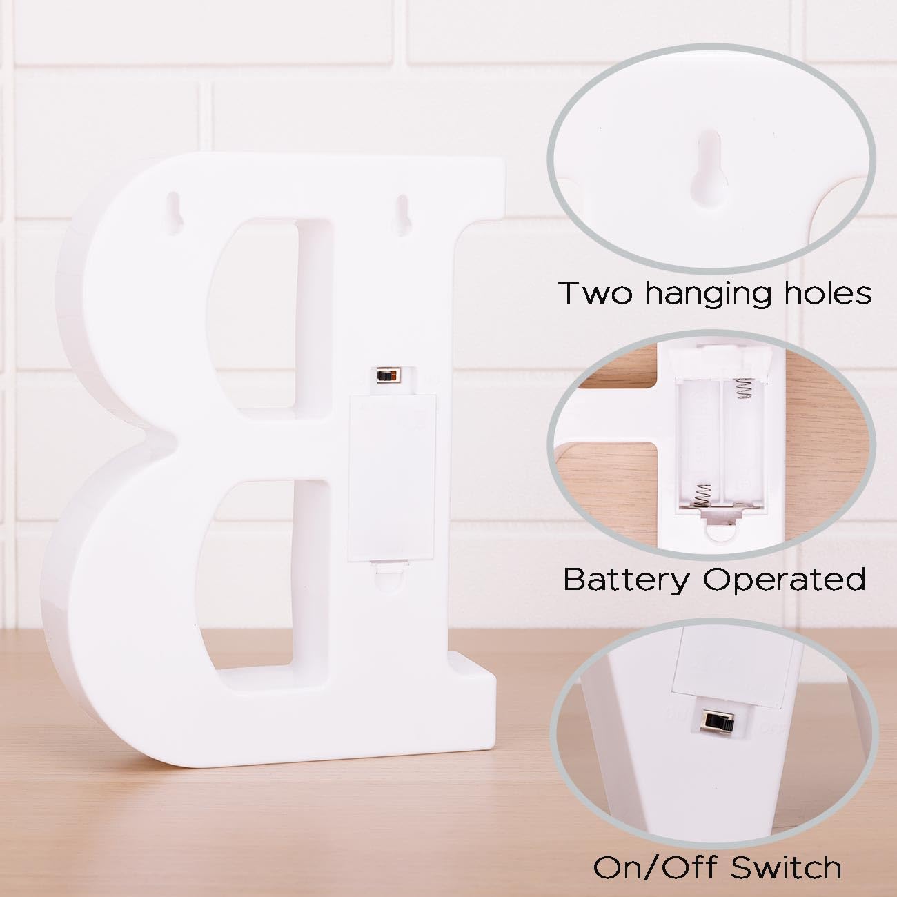 DyingSwan Small Led Marquee Letters, Light Up Letters, 8.58 Inch Led Letter Lights, Battery Powered Lighted Sign for Table, Party, Birthday, Christmas Decor (Letter B)