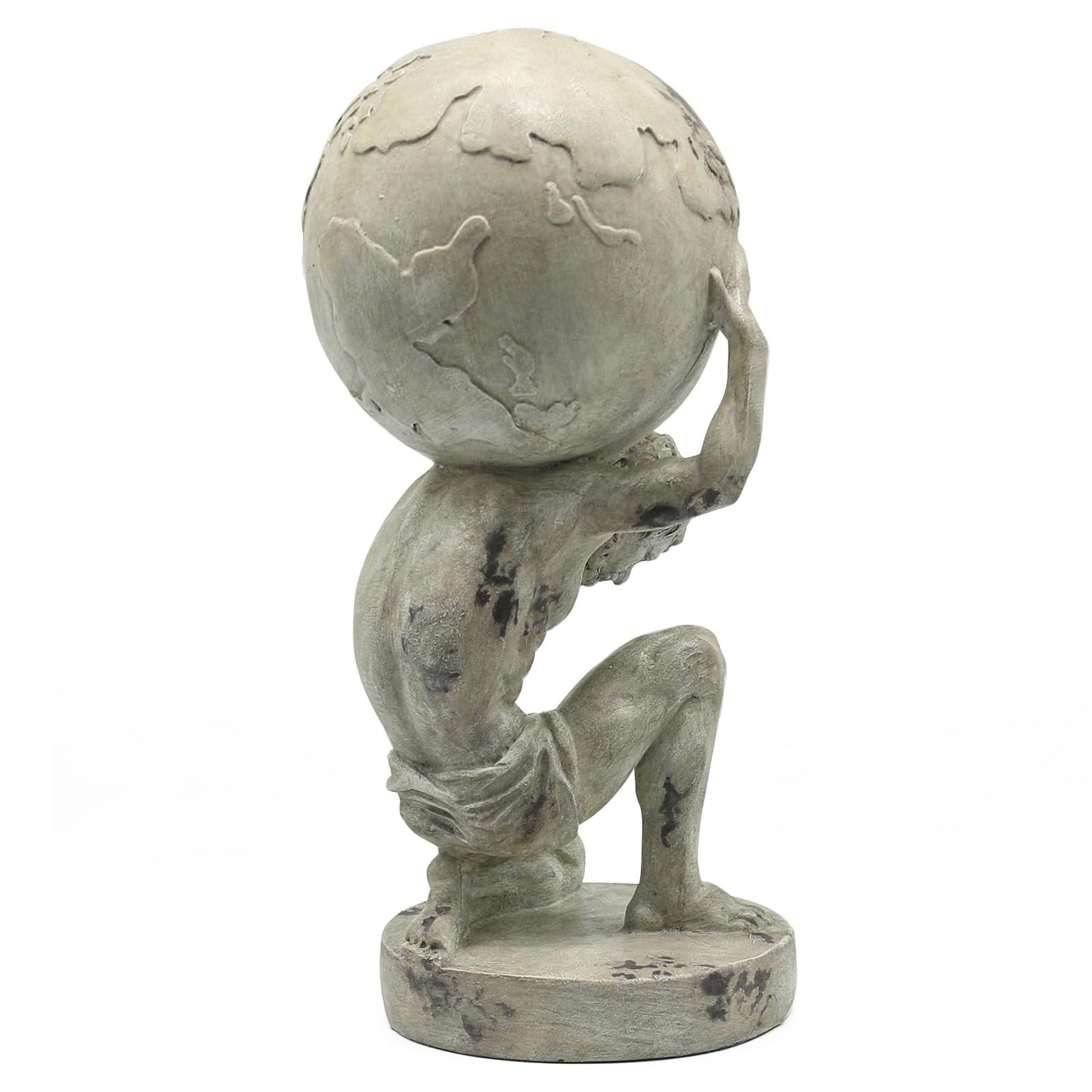 Lukitas Atlas Holding Up World Statue and Sculpture, Lifting The Earth Figurine Decor, Creative Ornament for Home Office Living Room, Resin 11.5''