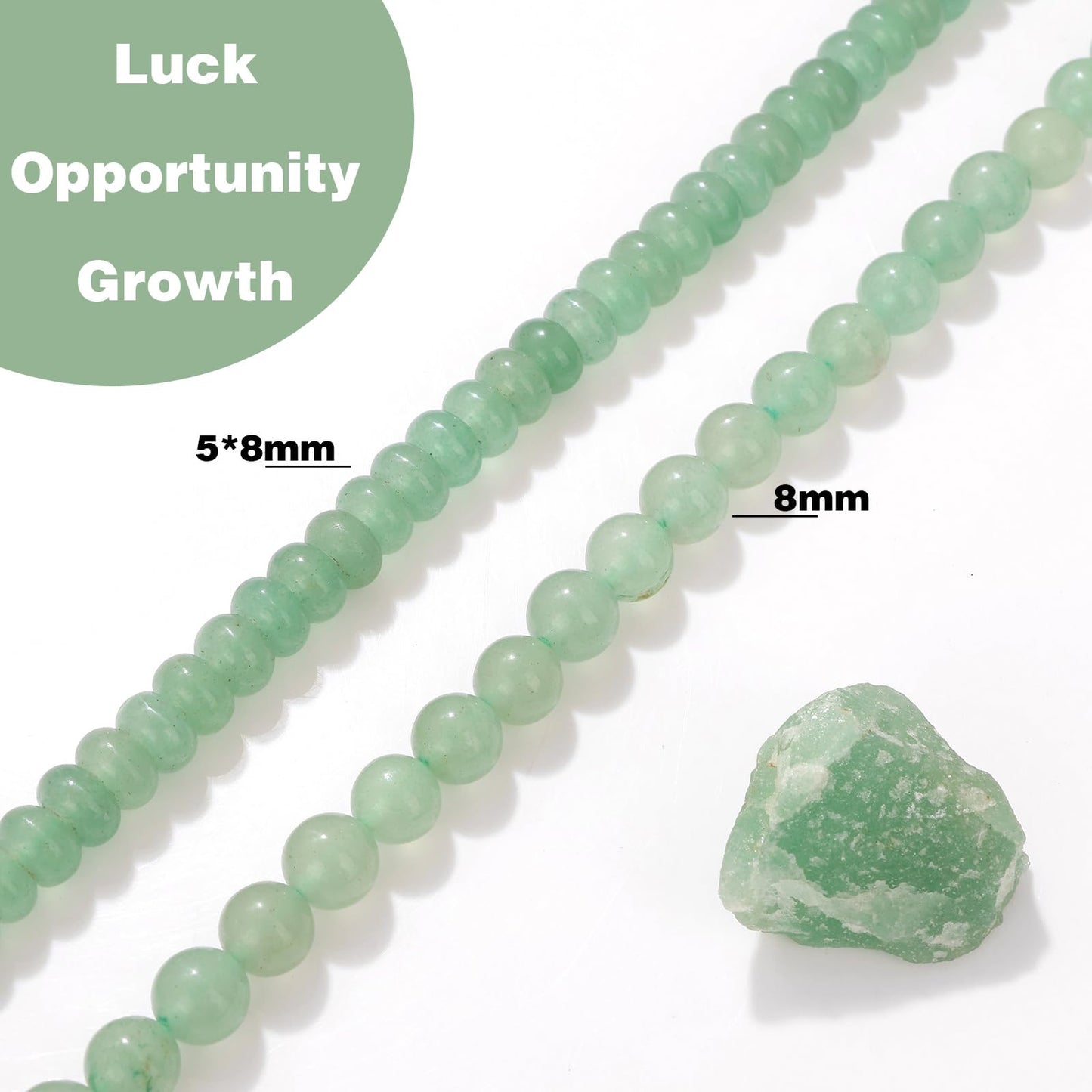 Raicegs 100pcs 8mm Green Aventurine Beads Natural Gemstone Beads Round Loose Beads for Jewelry Making DIY Bracelets Necklace