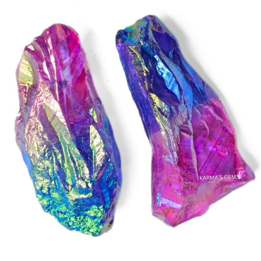 Crystals, Rocks, Jade, Crystals and Healing Stones, Witchcraft Supplies, Healing Crystals, Stones, Healing Stones, Rock Collection, Agate, Raw Stones (Pink-Tanzine Aura Quartz, 2 Pcs)